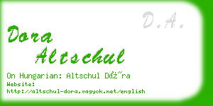 dora altschul business card